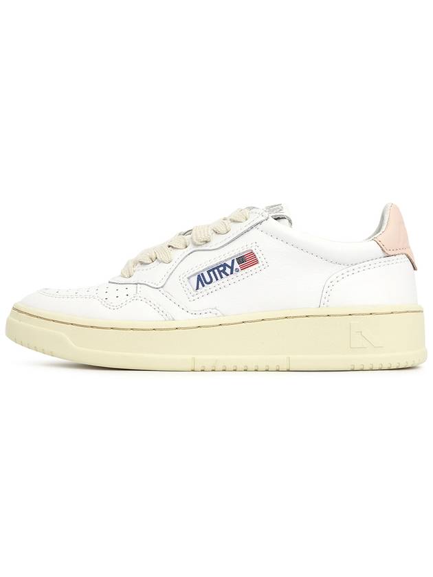 Medalist Pink Tab Leather Low Top Sneakers White - AUTRY - BALAAN 5