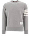 4 Bar Loopback Jersey Sweatshirt Light Grey - THOM BROWNE - BALAAN 2