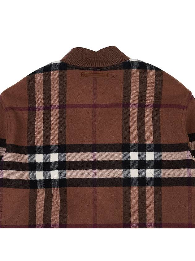 Quilted Check Wool Blend Bomber Jacket Dark Birch Brown - BURBERRY - BALAAN 8