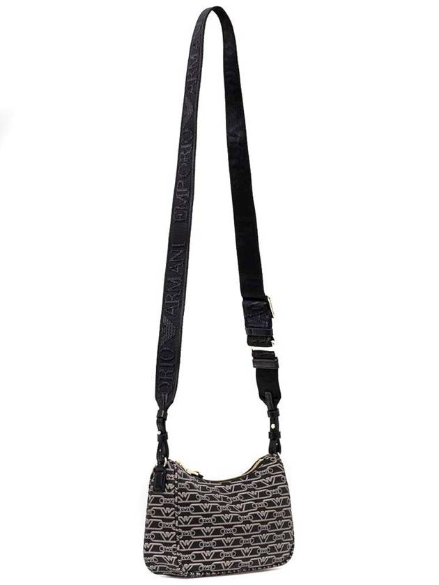 Allover Monogram Print Baguette Shoulder Bag Black - EMPORIO ARMANI - BALAAN 3