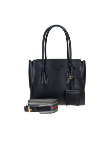 City Shopping Tote Bag Black - PRADA - BALAAN.