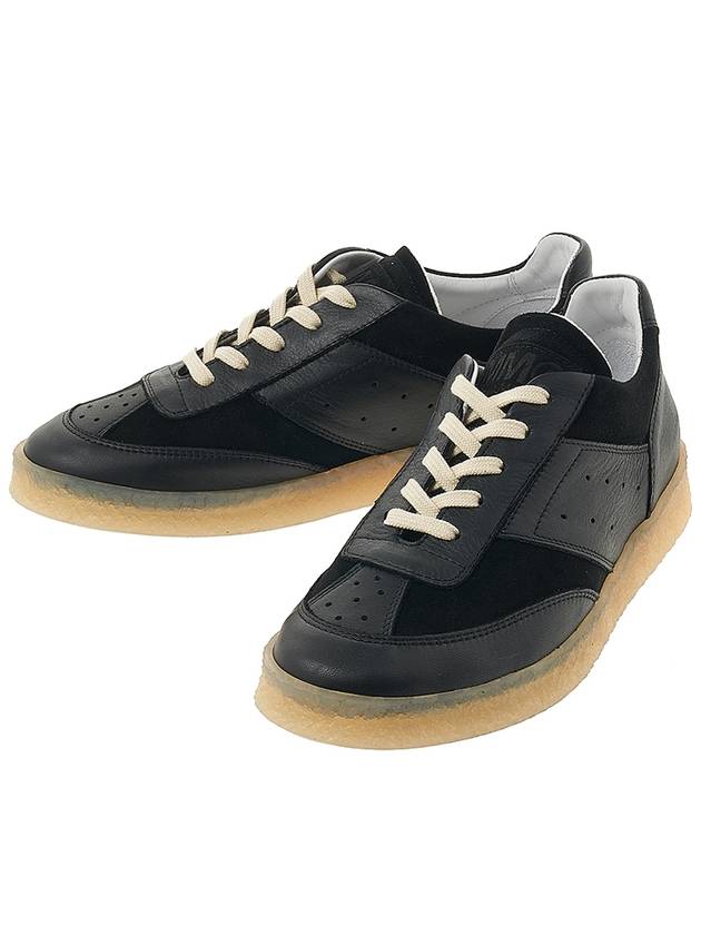 6 Court Paneled Lace-Up Low-Top Sneakers black - MAISON MARGIELA - BALAAN 2