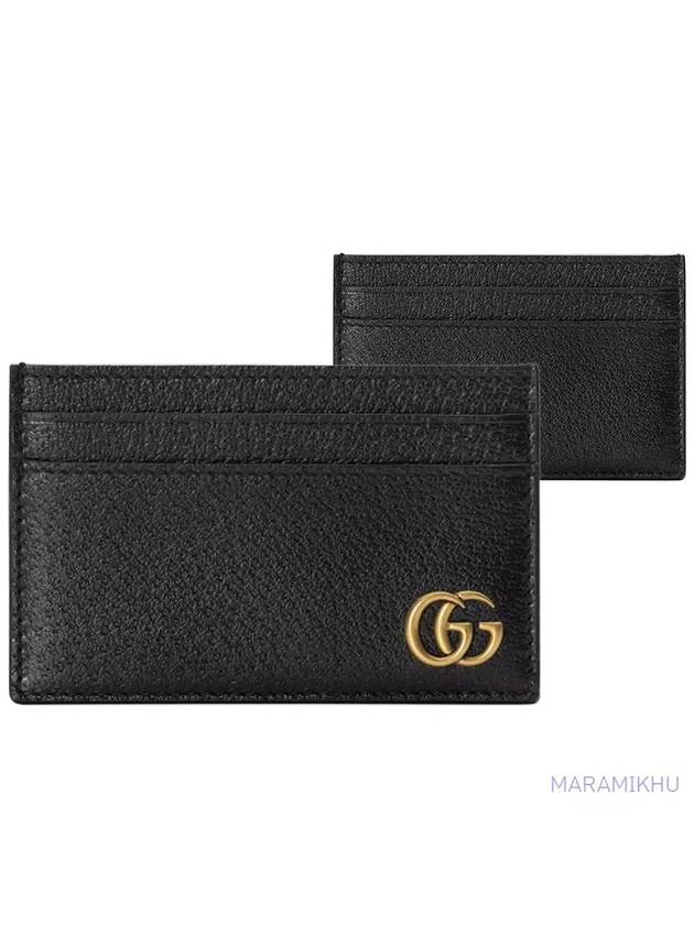 Gold Hardware GG Marmont Card Wallet Black - GUCCI - BALAAN 2