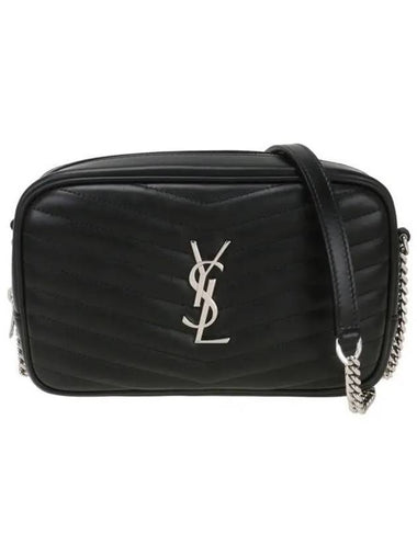 Lou Quilted Leather Mini Cross Bag Black - SAINT LAURENT - BALAAN 1