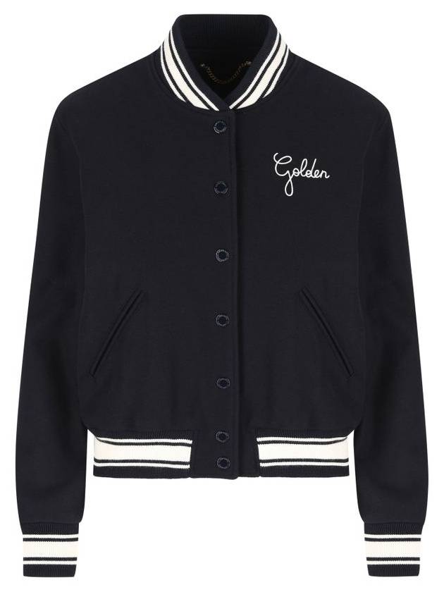 Logo Wool Bomber Jacket Navy - GOLDEN GOOSE - BALAAN 2