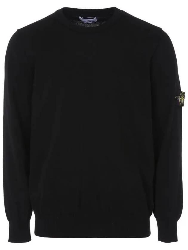 Crewneck Soft Cotton Knit Top Black - STONE ISLAND - BALAAN 3