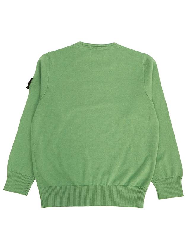 Kids Wappen Patch Virgin Wool Knit Top Green - STONE ISLAND - BALAAN 3