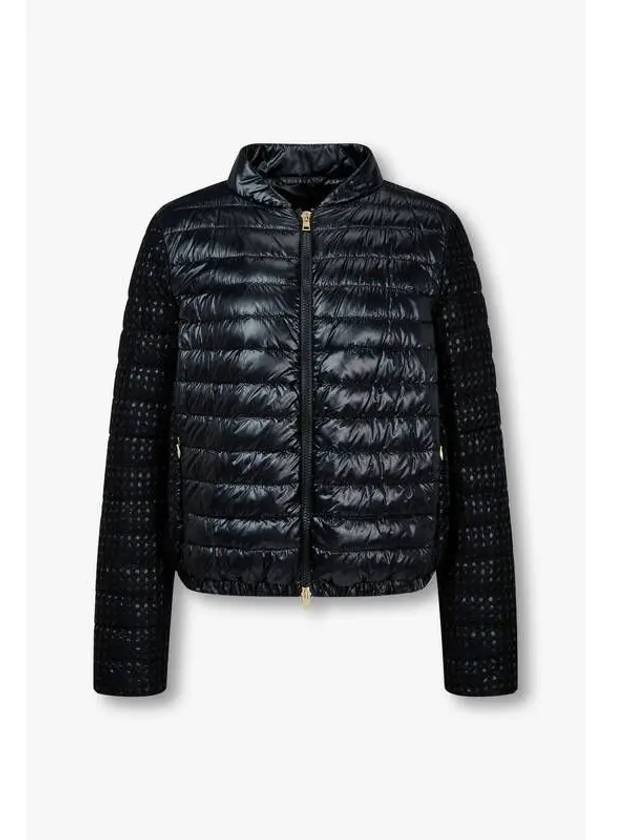 Women s Lace Panel Down Padded Jacket Black - HERNO - BALAAN 1