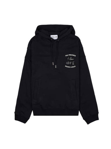 Men's Lip Detail Hoodie Black - SOLID HOMME - BALAAN 1