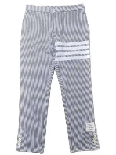 Seersucker loopback cotton pants men s chino - THOM BROWNE - BALAAN 1