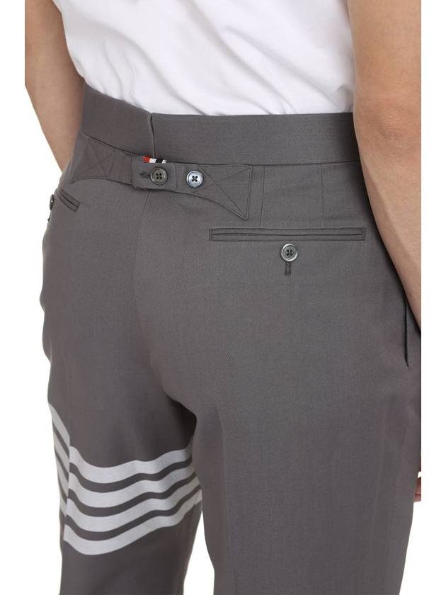 4 Bar Engineered Cotton Straight Pants Mid Grey - THOM BROWNE - BALAAN 6