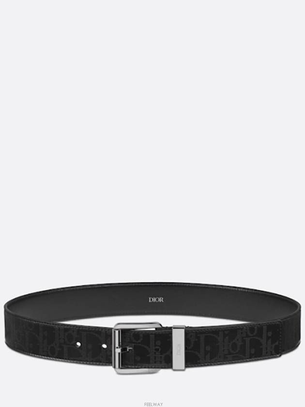 Oblique Galaxy Leather Belt Black - DIOR - BALAAN 3