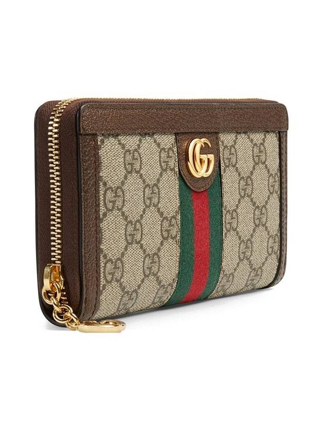 Ophidia GG Supreme Zipper Around Canvas Long Wallet Brown Beige - GUCCI - BALAAN 4