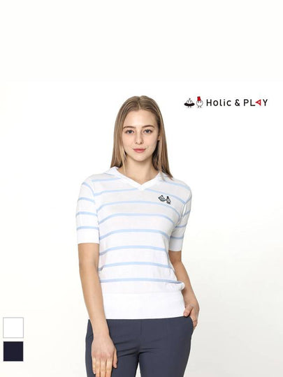 Marine Look STRIPE Cerakara Short Sleeve SweaterHE2WSW001 - HOLIC&PLAY - BALAAN 2