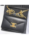 Triomphe Chain Shiny Calfskin Half Wallet Black - CELINE - BALAAN 2