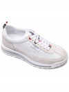 Women Vitello Calf Tech Runner Clear Sole Low Top Sneakers White - THOM BROWNE - BALAAN 4