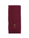 Fox Embroidered Wool Muffler Dark Red - POLO RALPH LAUREN - BALAAN 1