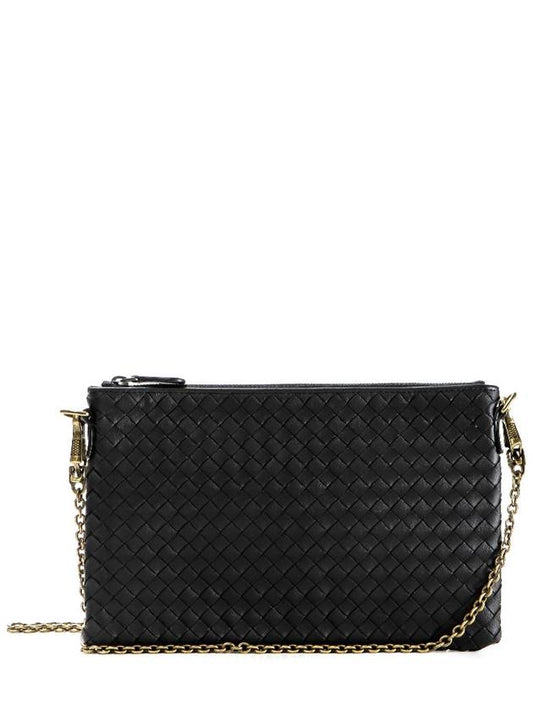 Intrecciato Chain Crossbody Bag Black - BOTTEGA VENETA - BALAAN 2