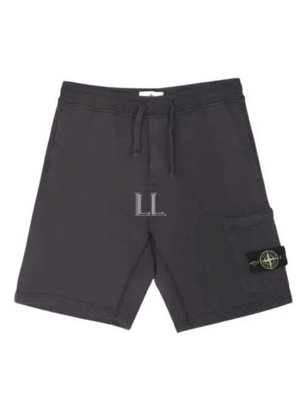 Cotton Fleece Cargo Bermuda Shorts Dark Grey - STONE ISLAND - BALAAN 2