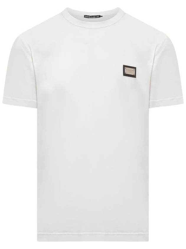 logo patch crew neck cotton short sleeve t-shirt white - DOLCE&GABBANA - BALAAN 2