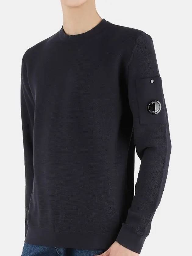 Men's Lens Wappen Pocket Knit Top Navy - CP COMPANY - BALAAN 2