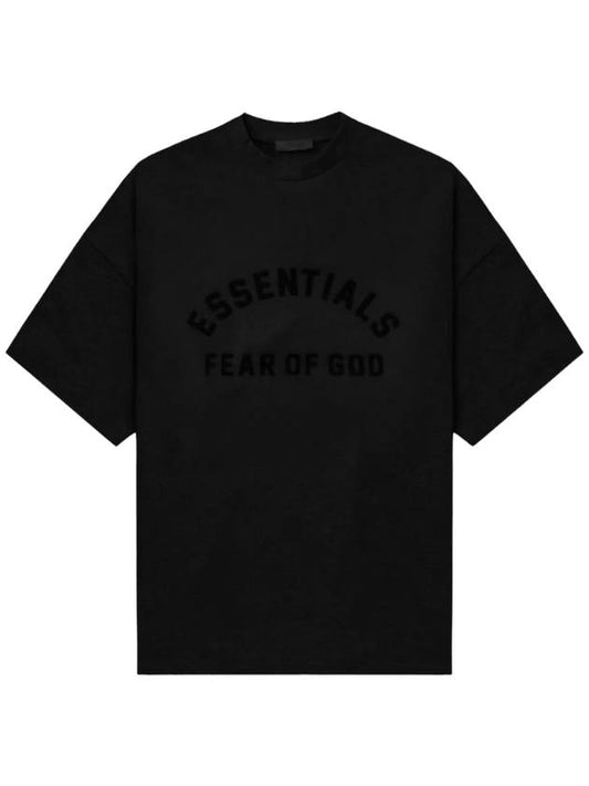 Front Logo Cotton Short-Sleeve T-Shirt Black - FEAR OF GOD ESSENTIALS - BALAAN 1