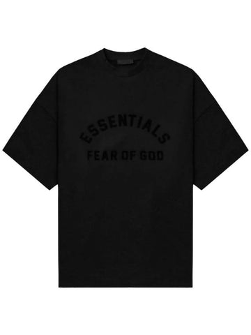 Front Logo Cotton Short-Sleeve T-Shirt Black - FEAR OF GOD ESSENTIALS - BALAAN 1