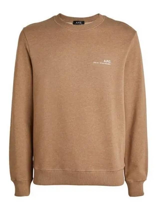 Men's Item Logo Crew Sweatshirt Heather Beige - A.P.C. - BALAAN 2