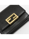 Logo Tri-Fold Half Wallet Black - FENDI - BALAAN 3