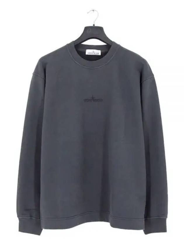 Crew Neck  Brushed Cotton Fleece Sweatshirt Grey - STONE ISLAND - BALAAN 2