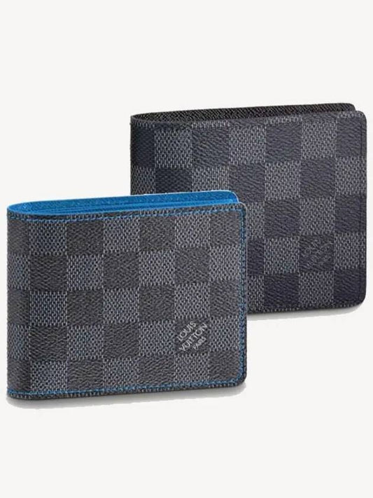 Slender Damier Wallet Graphite Blue - LOUIS VUITTON - BALAAN.