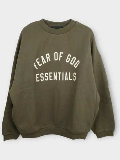 Fleece Crew Neck Sweatshirt Military 192BT246265F GREEN - FEAR OF GOD ESSENTIALS - BALAAN 2