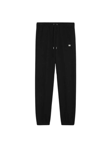 Triomphe Embroidered Track Pants Black - CELINE - BALAAN 1