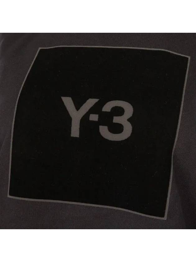 Square Logo Print Cotton Hood Black - Y-3 - BALAAN 4