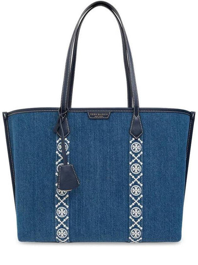 Perry Triple Compartment Tote Bag Denim Blue - TORY BURCH - BALAAN 2