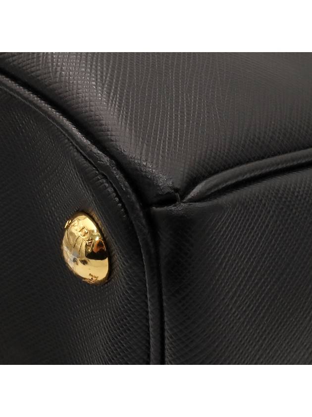 Black Saffiano Lux Gold Plated Double Zipper Large Tote Bag BN1786 - PRADA - BALAAN 9