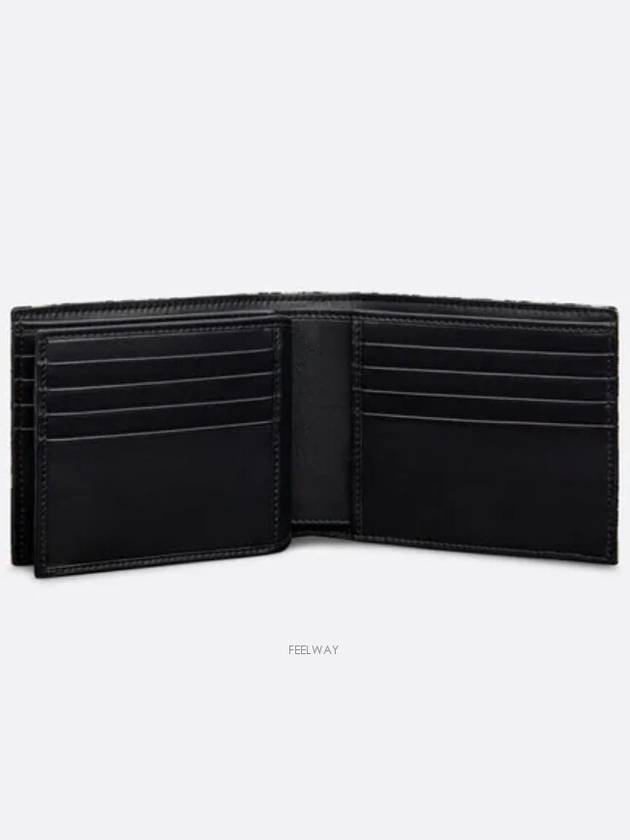 Compact Oblique Jacquard Half Wallet Black Beige - DIOR - BALAAN 3