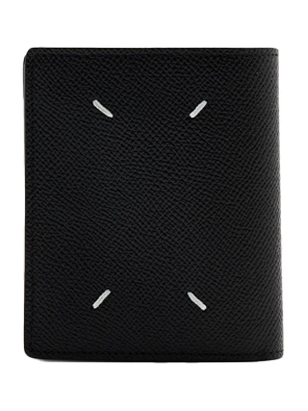 Stitch Logo Compact Bifold Half Wallet Black - MAISON MARGIELA - BALAAN 1