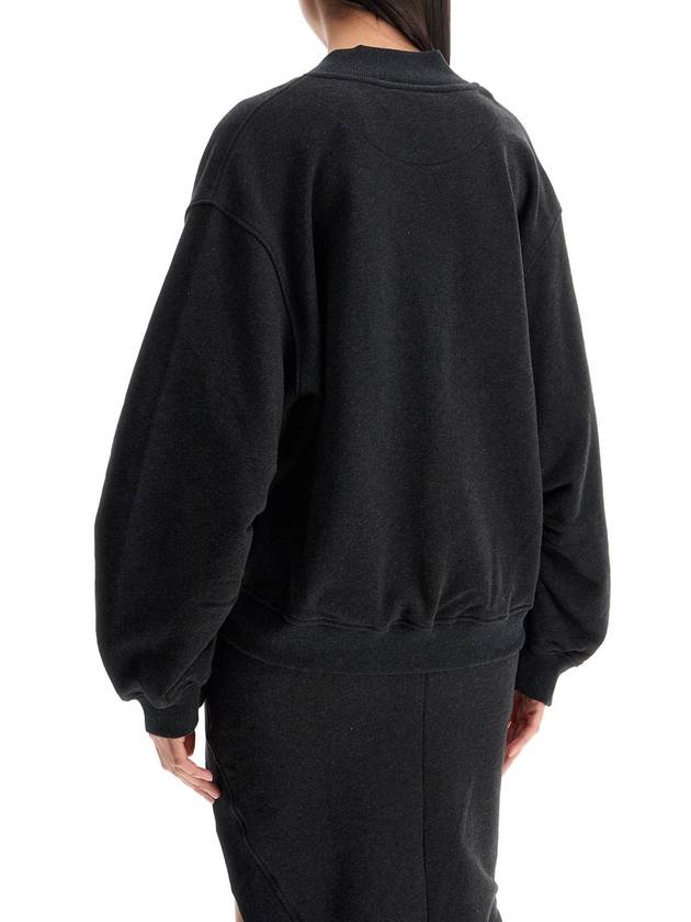 oversized sweatshirt with deep v-neck in gradient black - THE ATTICO - BALAAN 3