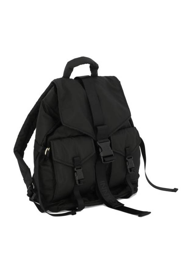 Recycle Tech Backpack Black - GANNI - BALAAN 3