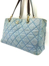 Raffia fabric gold tote bag - CHANEL - BALAAN 3