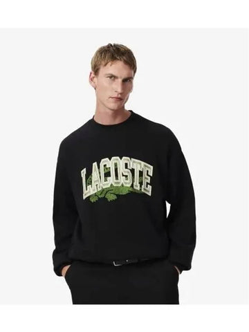 Men s Lettering Sweatshirt Black - LACOSTE - BALAAN 1