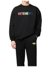 Crystal Logo Crew Neck Sweatshirt Black - VETEMENTS - BALAAN 5