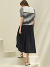 sailor collar pleated dress_navy stripe - MITTE - BALAAN 3