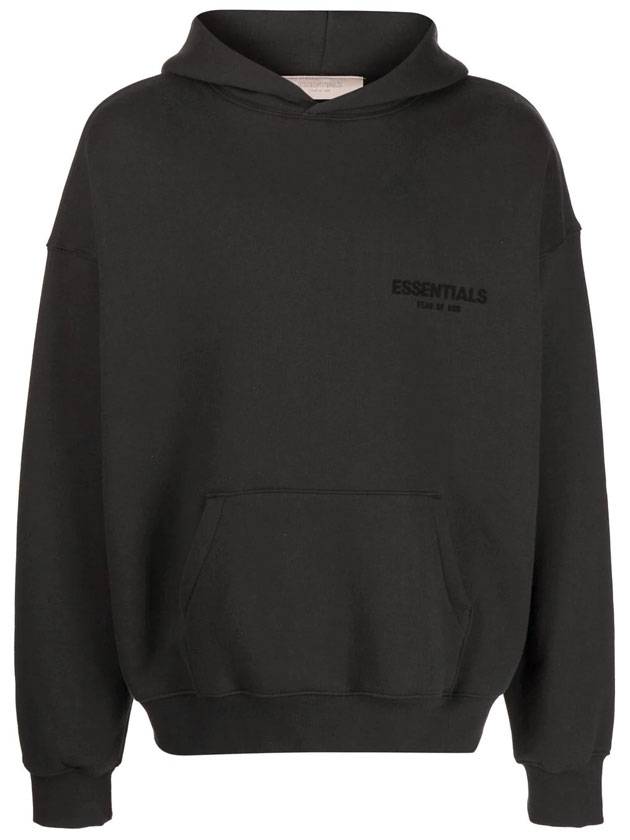 Essentials Logo Print Hoodie Black - FEAR OF GOD - BALAAN 1