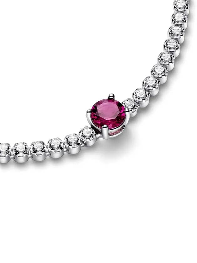 Red Sparkling Round Pavé Tennis Bracelet Silver - PANDORA - BALAAN 3