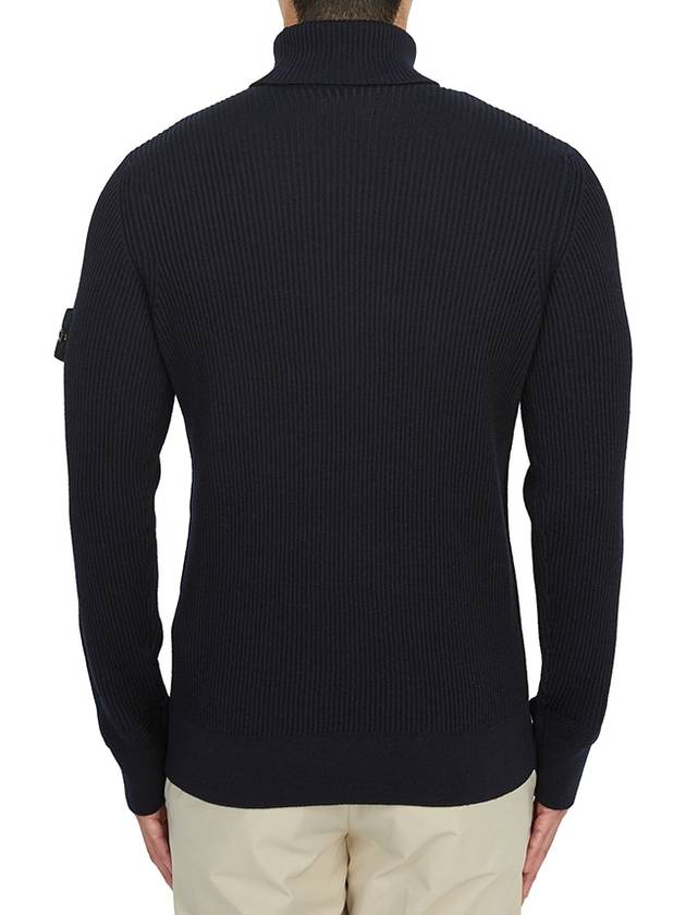 Men's Logo Patch Turtleneck Navy - STONE ISLAND - BALAAN 5