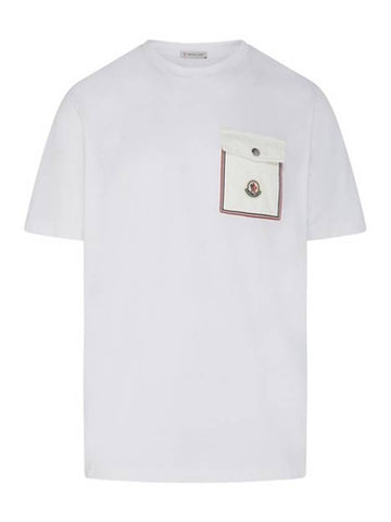 Pocket Patch Logo Short Sleeve T-Shirt White - MONCLER - BALAAN 1