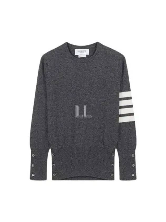 Women's 4 Bar Classic Cashmere Pullover Knit Top Grey - THOM BROWNE - BALAAN 2