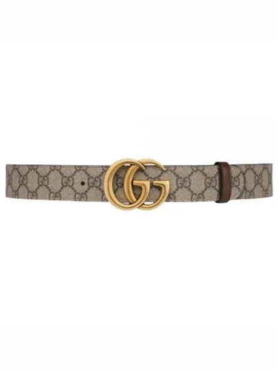 GG Marmont Reversible Leather Belt Beige Brown - GUCCI - BALAAN 2